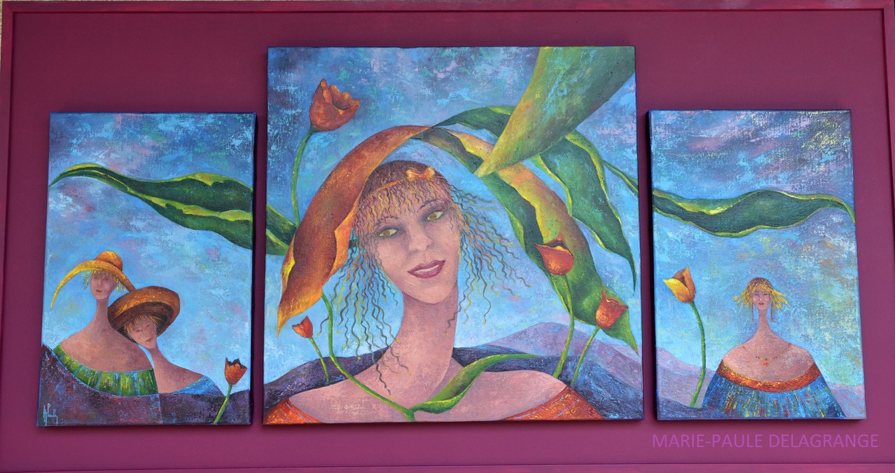  " Tourbillon féminin "    huile sur toile    121 x 64            
