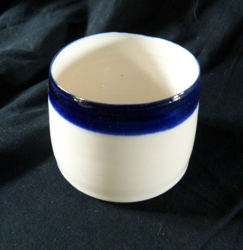 Photophore bande cobalt - porcelaine