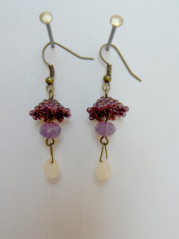 Voici des fleurs - boucle d'oreille - perle