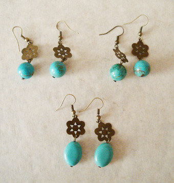 Boucle d'oreille - turquoise