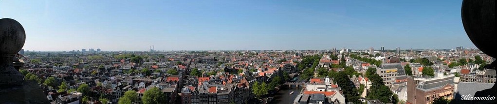 Panorama Côte Nord d'Amsterdam depuis l'Eglise Westerkerk