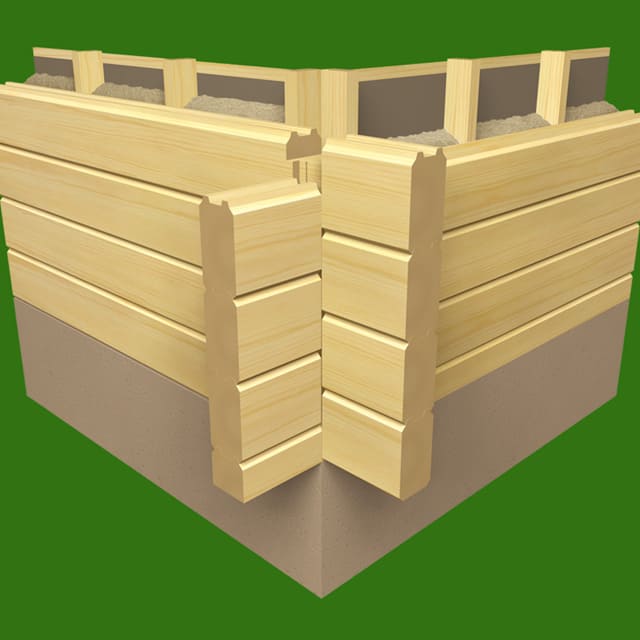 Blockbohlenhaus mit Thermowand - Blockhaus bauen - Isoliertes Holzhaus - Holzhaus bauen - Holzbau - Isoliertes  Holzhaus - Niedersachsen - Wolfsburg - Hamburg 