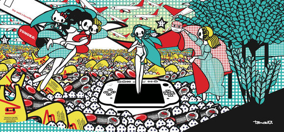 Tomoko Nagao, Botticelli – The Birth of Venus with Baci, Esselunga, Barilla, PSP and Easyjet, 2012, Privatbesitz, Foto: Courtesy of the artist