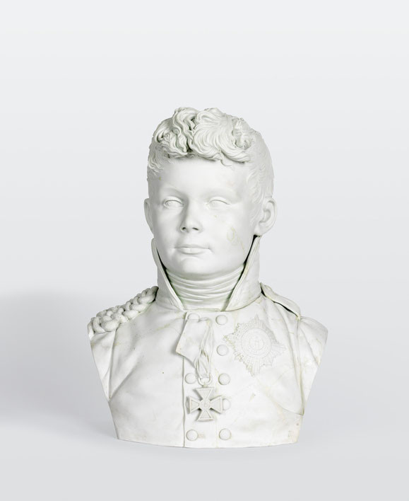 Bildnisbüste des späteren Königs Friedrich Wilhelm IV. als Kronprinz in Biskuitporzellan (nach Entwurf von Johann Gottfried Schadow?), KPM Berlin, 1810. Foto Richard Kurc/Jörg Stolpmann