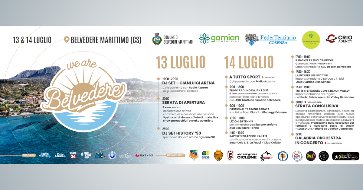 We are Belvedere: due giornate dedicate alla valorizzazione delle eccellenze del territorio
