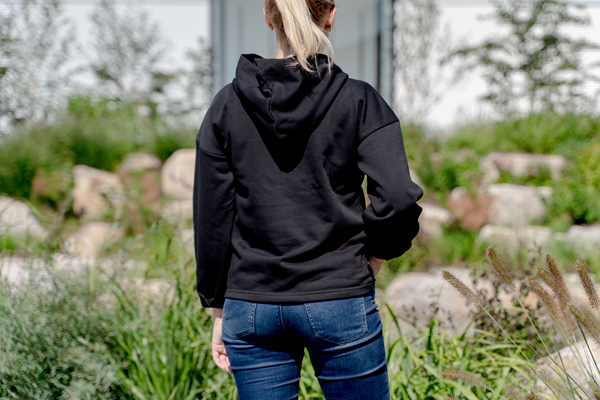 Hoodie „Glitzer“ Rückansicht Damen