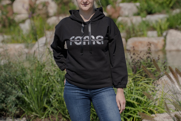 Hoodie „Glitzer“ Vorderansicht Damen