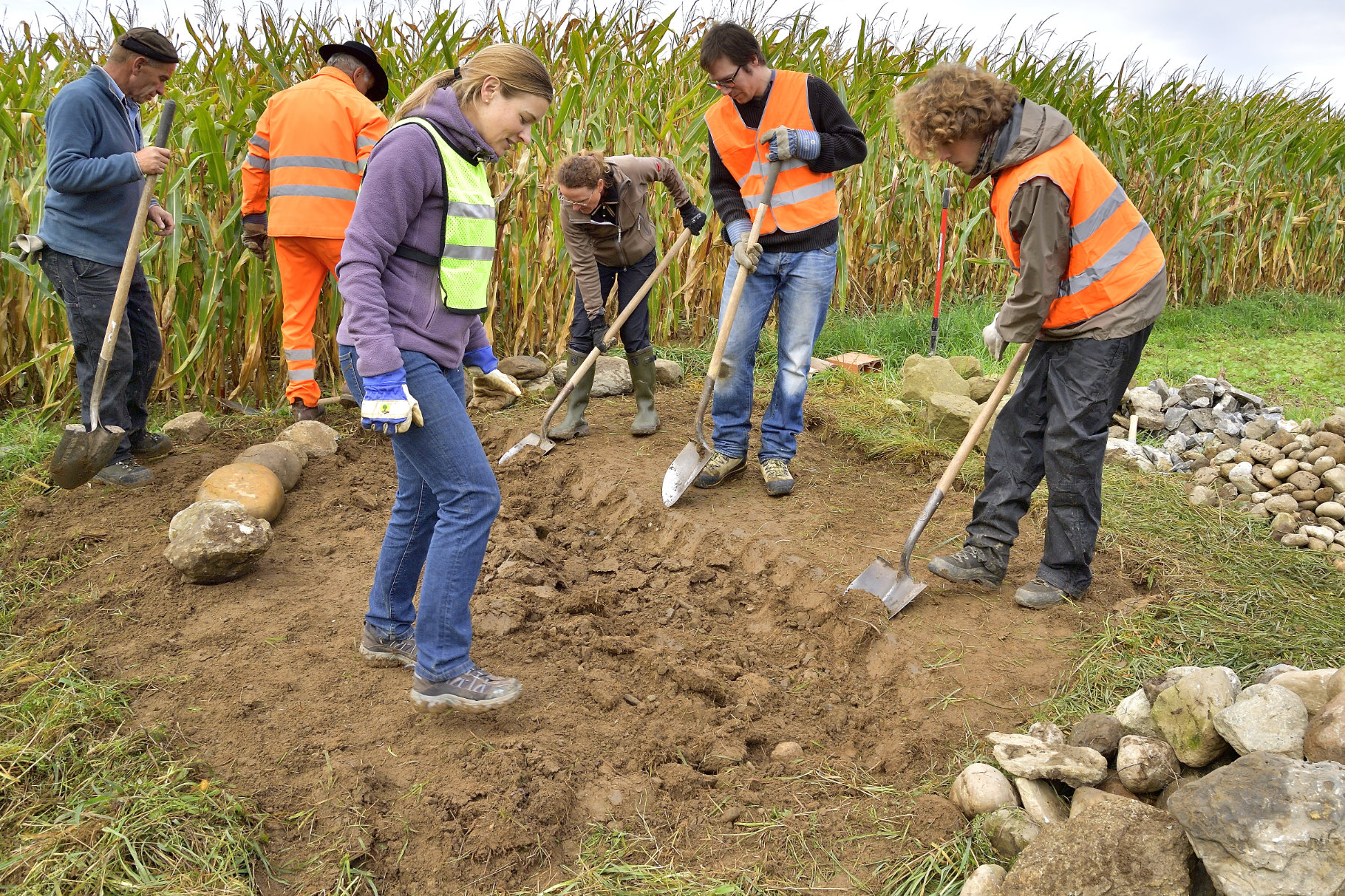 Boden auflockern für Fundament