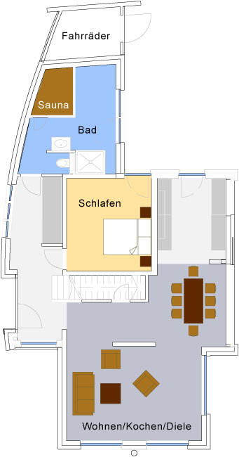 Grundriss des ergeschosses Strandhaus Karlshagen