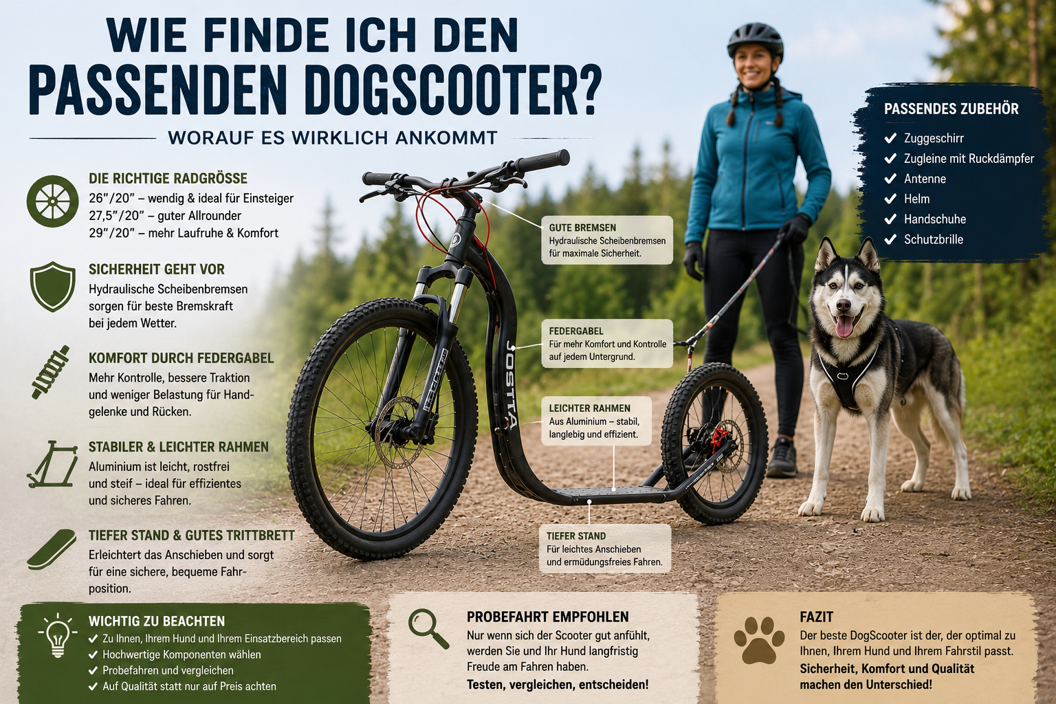 Wie finde ich den passenden DogScooter?