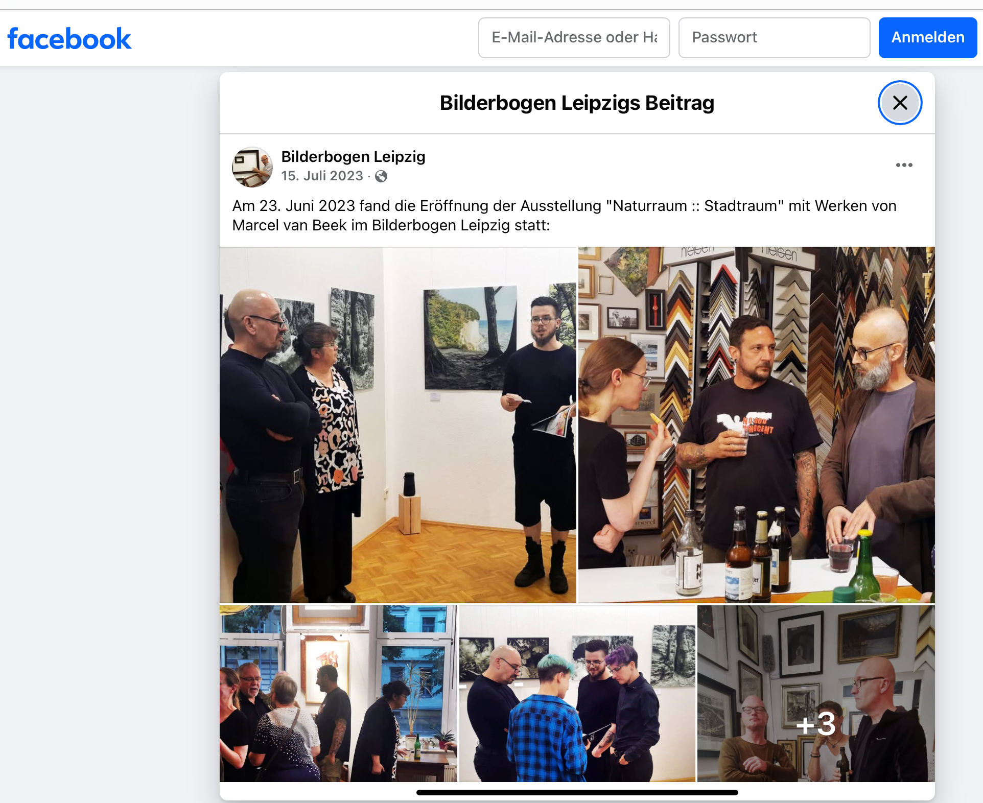 Facebook [Galerie Bilderbogen]: Vernissage 23.06.2023