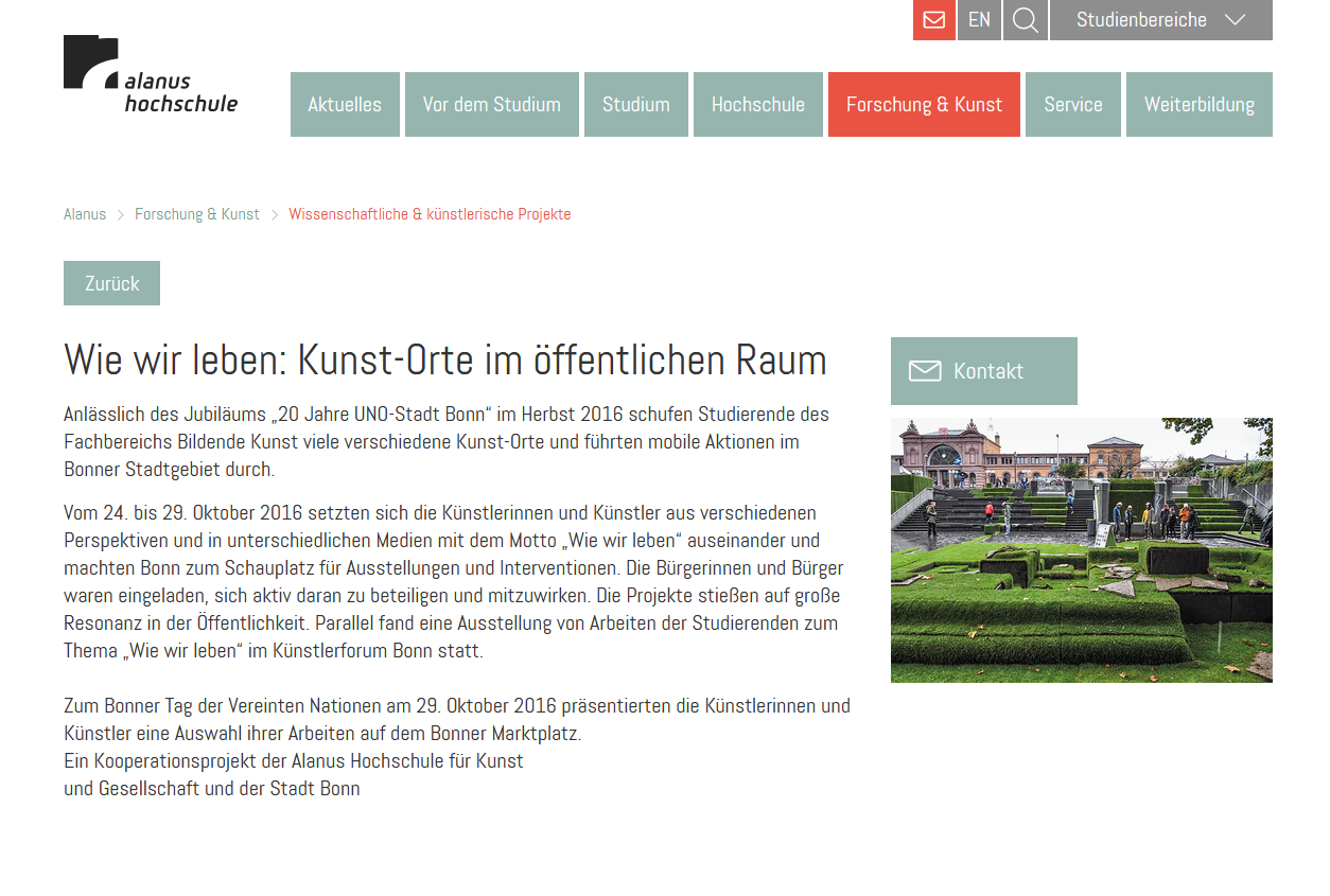 Alanus Hochschule für Kunst und Gesellschaft | 2016 | https://www.alanus.edu/de/forschung-kunst/wissenschaftliche-kuenstlerische-projekte/detail/wie-wir-leben-kunst-orte-im-oeffentlichen-raum