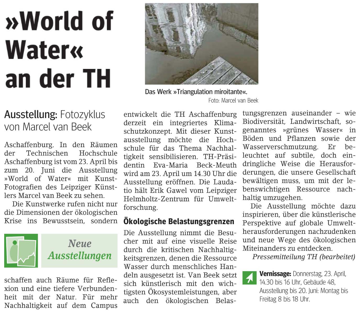 Main-Echo: "World of Water" an der TH | 22. April 2026