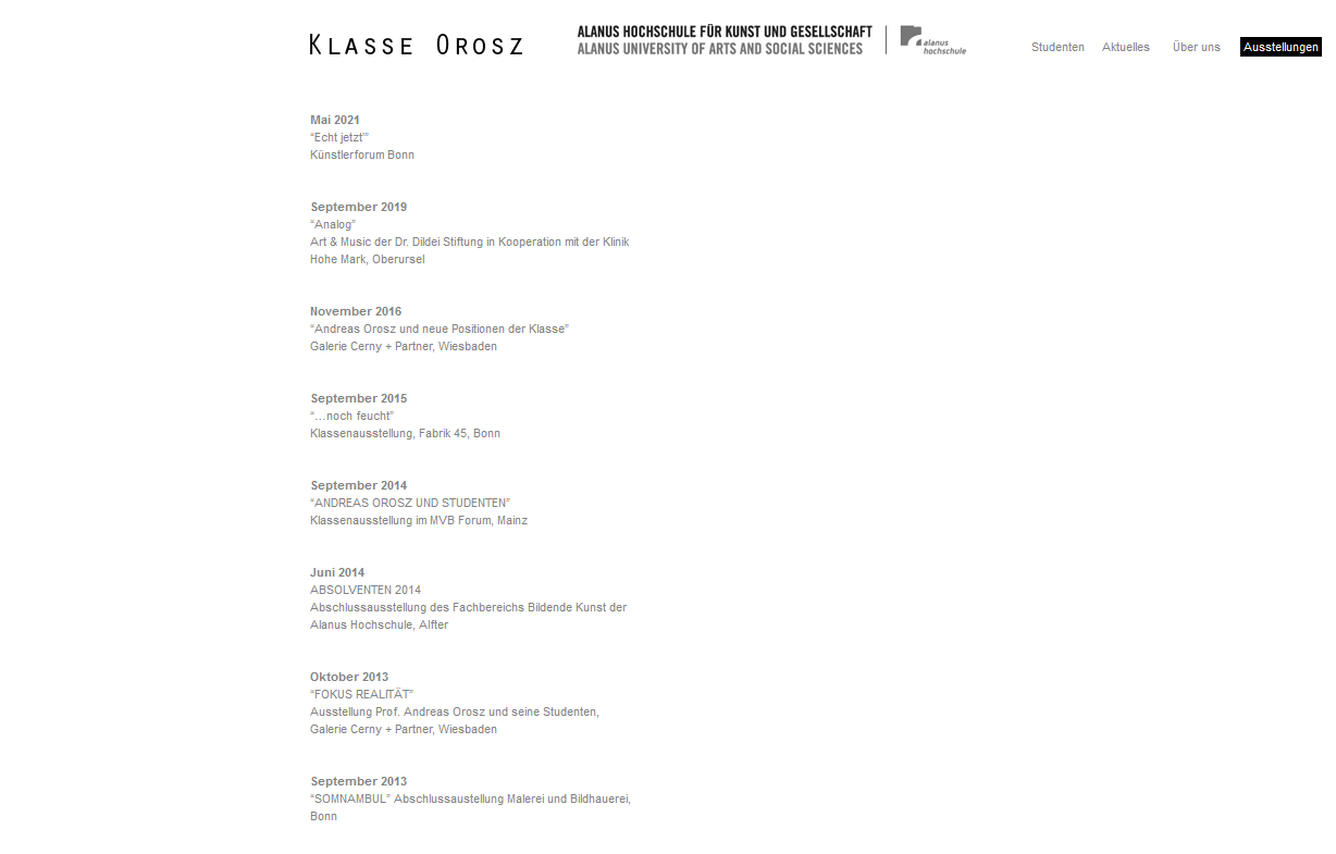 Prof. Orosz | 2025 | http://www.klasse-orosz.de/ausstellungen/