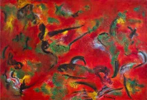 "Rotes Meer", 2008 - Acryl auf Leinwand, 80x60 cm
