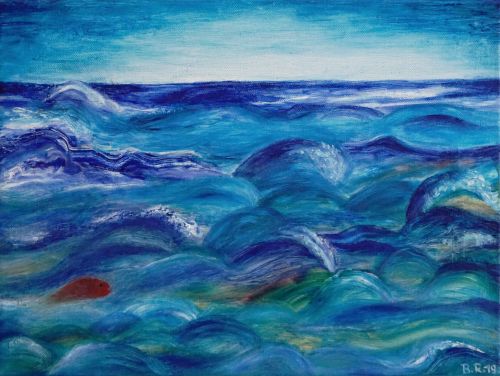 "Das Meer in Mir", 2019 - Öl auf Leinwand, 40x30cm