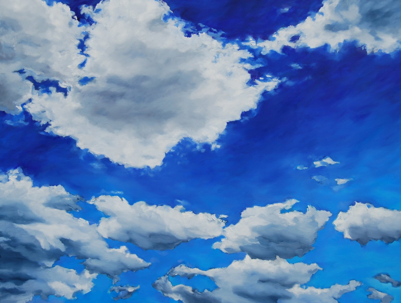 Clouds III ( oder  der Himmel über uns III ) - Öl / Lw - 120 x 160 cm