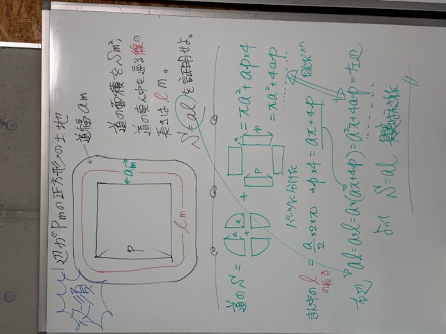 中3　必須　円の周りの道の面積
