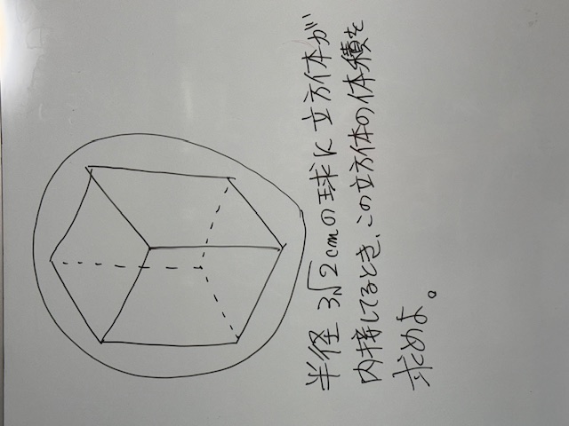 球に内接する立方体の体積を求めよ