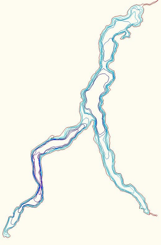 Curve di livello fondali Lago di Como (max - 410 m)