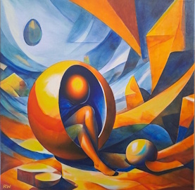 surrealism - Now you know all about the origin of feminity, getting out of a huge egg.
