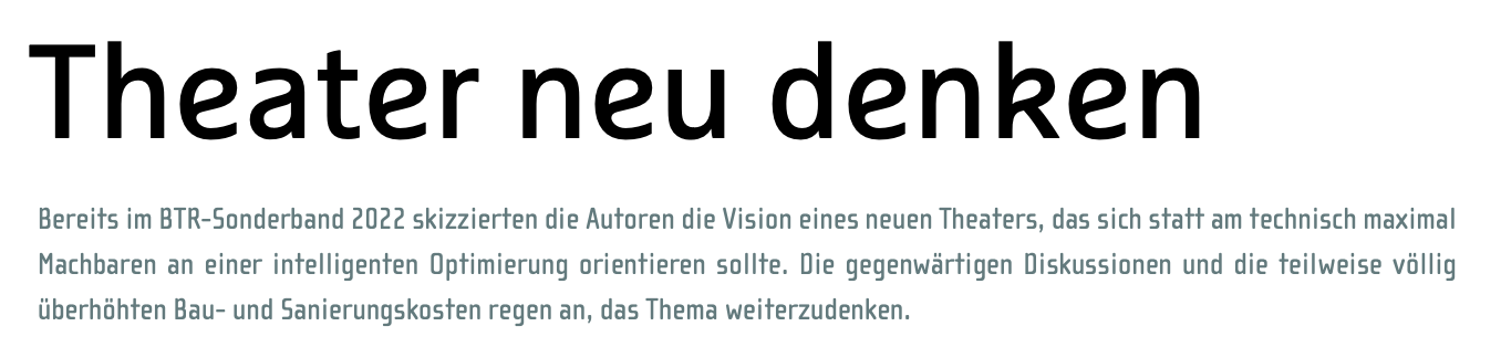 Theaterbauten 2.0, die zweite