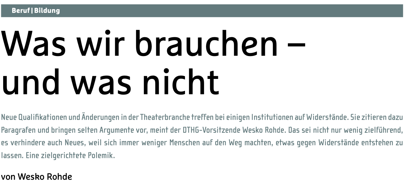 Was wir brauchen - und was nicht