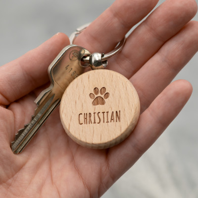 Schlüsselanhänger Pfote, Tierliebe, personalisiert -14,00 €