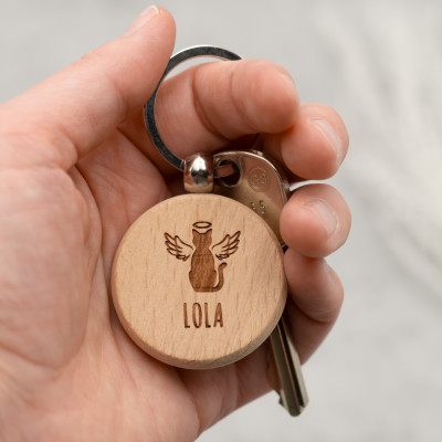 Schlüsselanhänger Schutzengel Katze, personalisiert -14,00 €