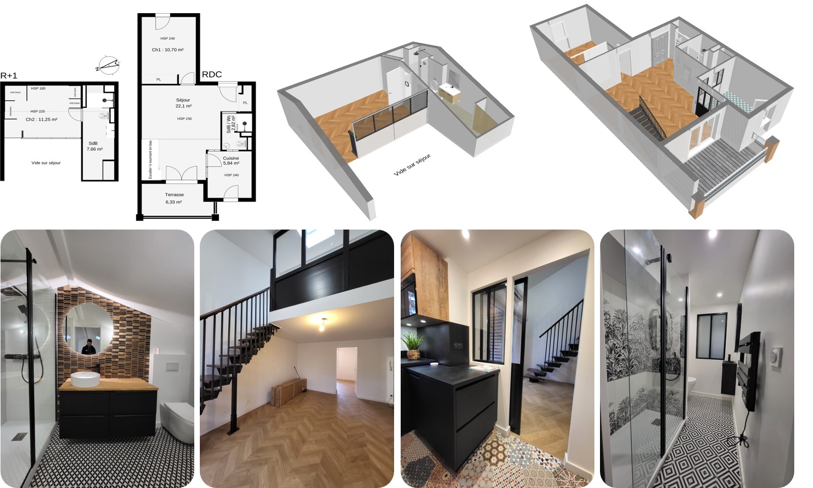 Rénovation complète d’un T3 duplex de 60m²