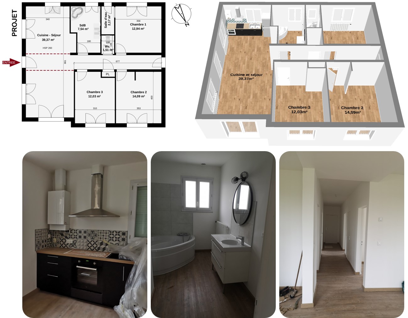 Rénovation complète d'une maison de 90m²