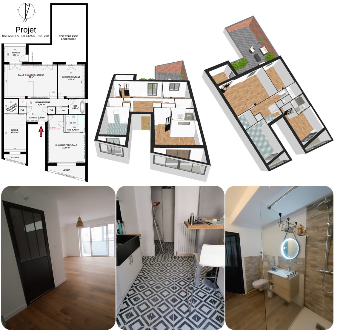 Rénovation complète d'un T3 de 120m²