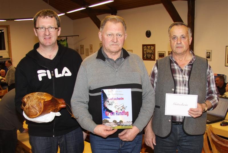 Siegerfoto mit Klaus Hirt, (2.Platz) dem Sieger, Alfred Hirt  und Josef Fleig (3.Platz) (von links)