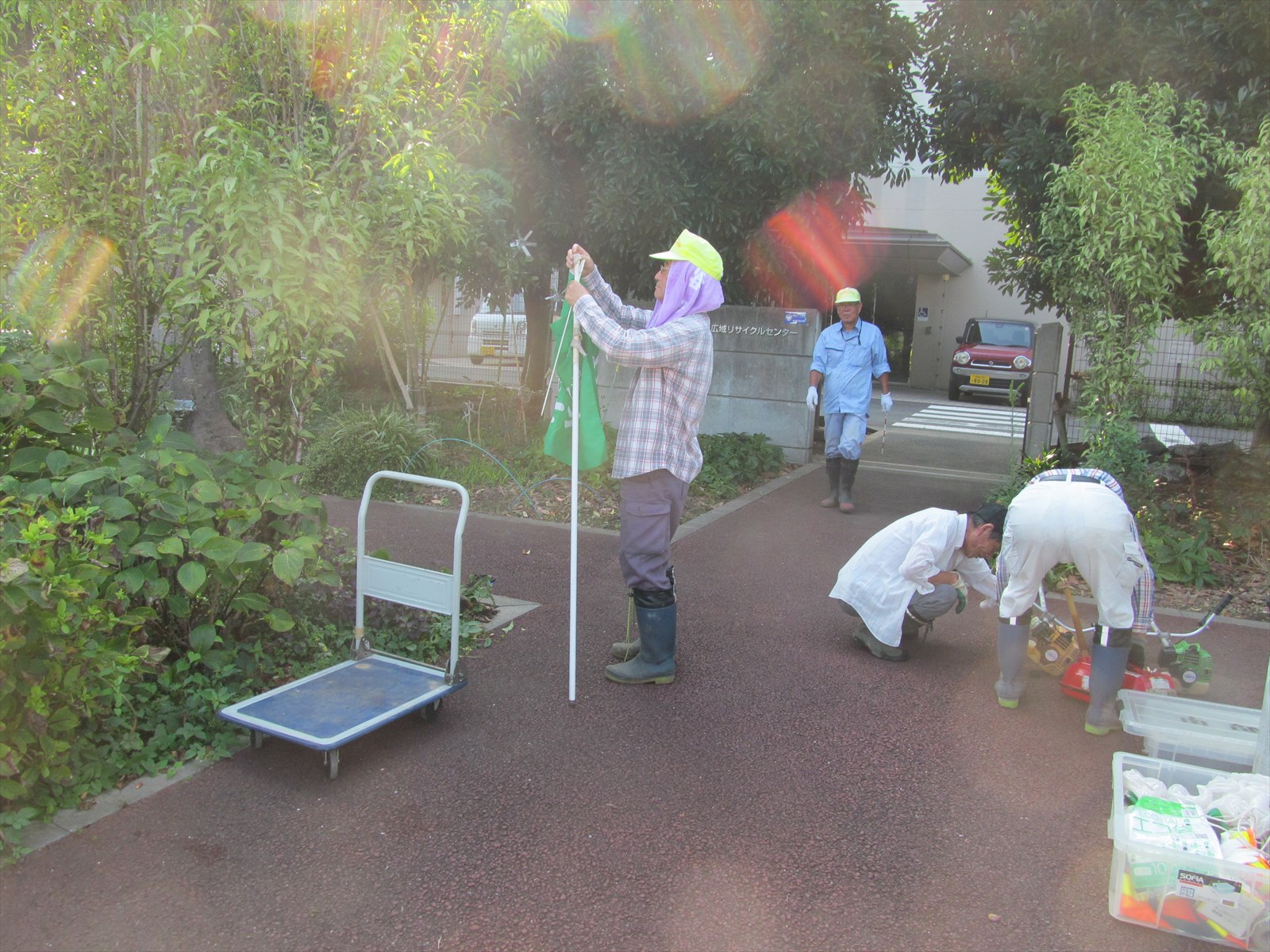 幟旗の組み立て