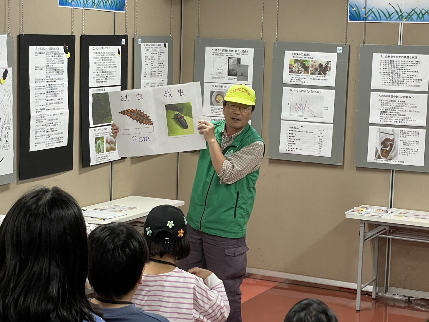 ゲンジボタルの幼虫と成虫の説明