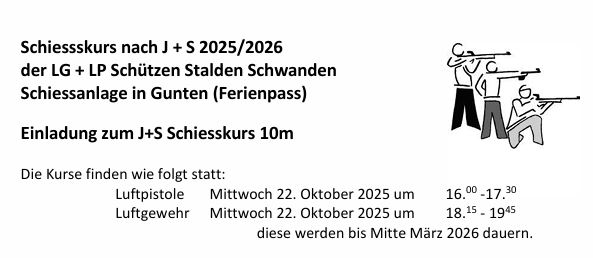 10m Nachwuchskurse in Gunten
