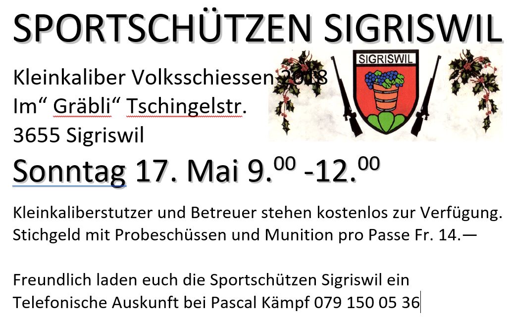 Volksschiessen 50m Kleinkaliber