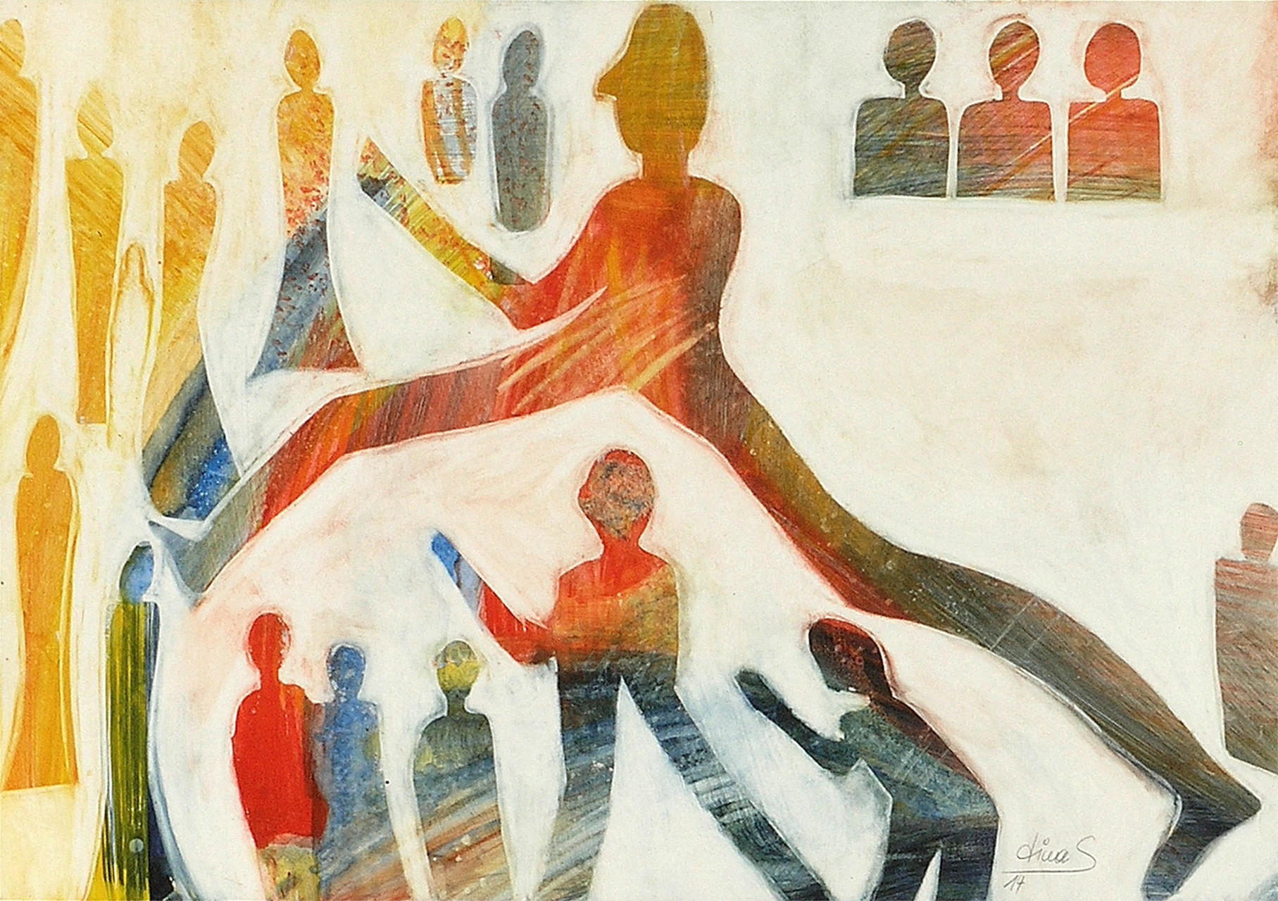 "SchnellLäuferIN" aus dem Zyklus "MenschenBilder", Feinschichtacryl, tina S.