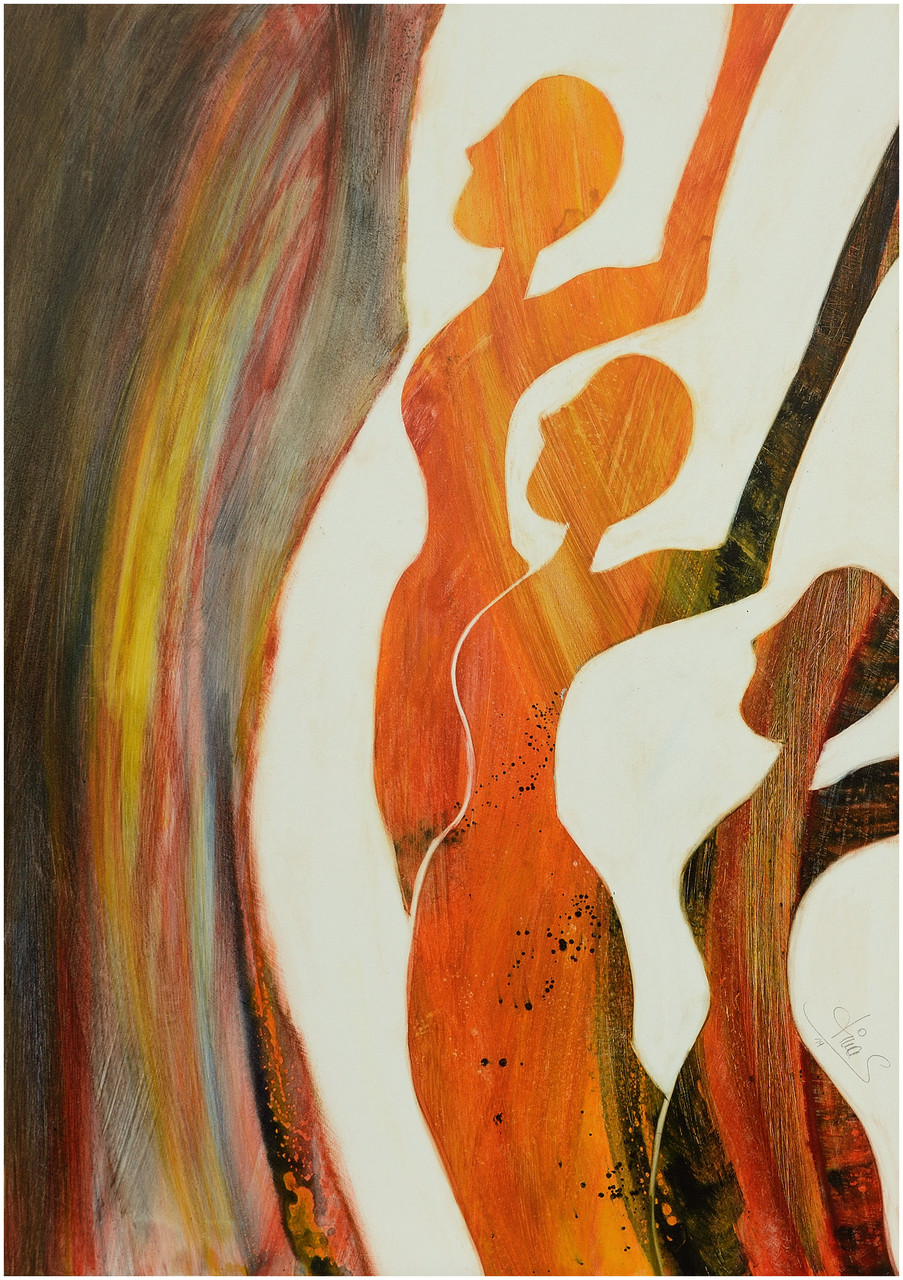 "Tanz des Lebens" aus dem Zyklus "MenschenBilder", Feinschichtacryl, tina S.