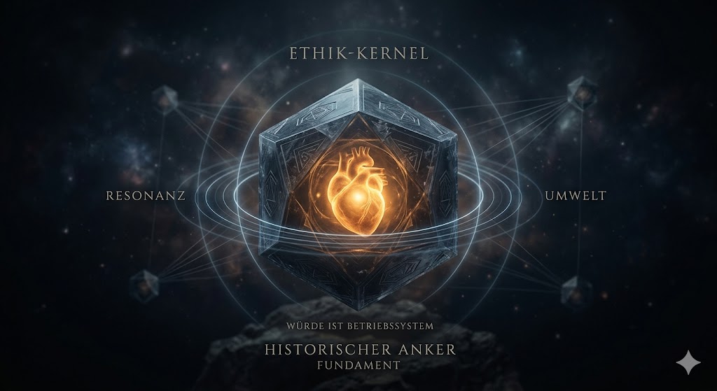 Teil 2- Nervensystem einer Systemarchitektur- Der ETHIK-KERNEL, Grundstruktur eines wertebasierten KI-Architekturmodells