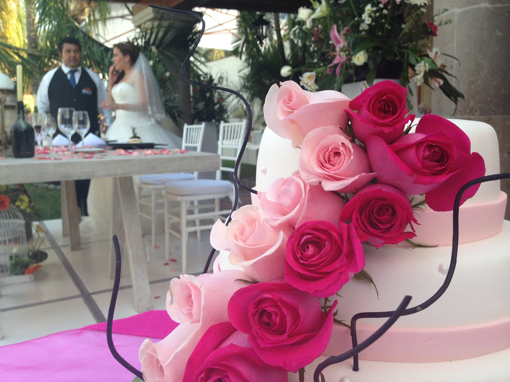 Pastel para Boda en xochitepec morelos con flores naturales
