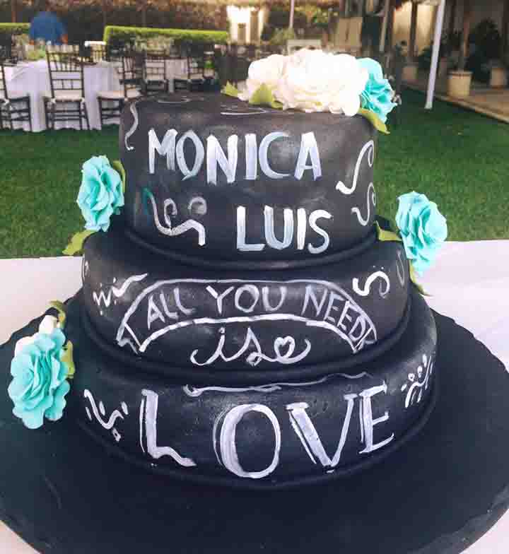 Pastel para Boda en cuernavaca morelos color negro pizarron gis