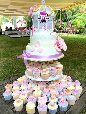 Pastel para Boda en cuernavaca morelos torre de cup cake