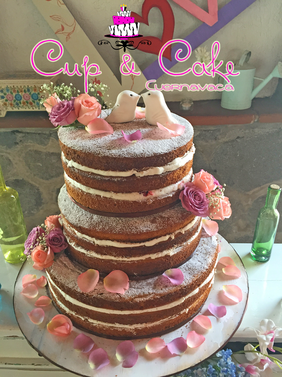 Pastel para Boda en cuernavaca morelos naked con frutas