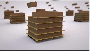５　１から４を繰り返してパレット荷積み梱包が完了