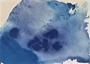 Farbfeldmalerei in Blau auf Papier, total 9 Kacheln, 14.8 x 21 cm_© by Evelyne Ziegler