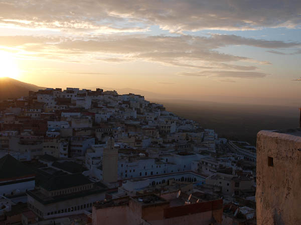Moulay Idris - Blick von oben - Sonnenuntergang