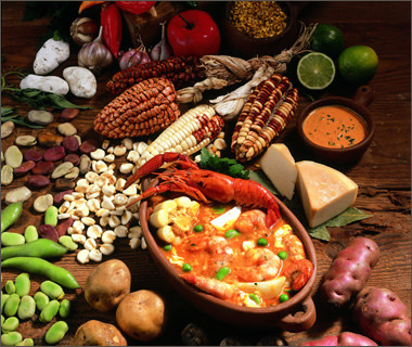 divers aliments péruviens 