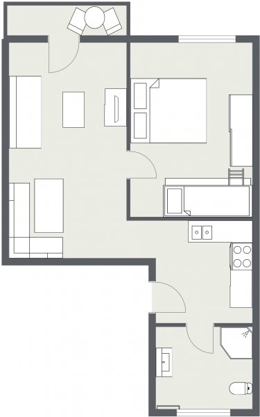 Grundriss Wohnung 4 mit Dachschräge
