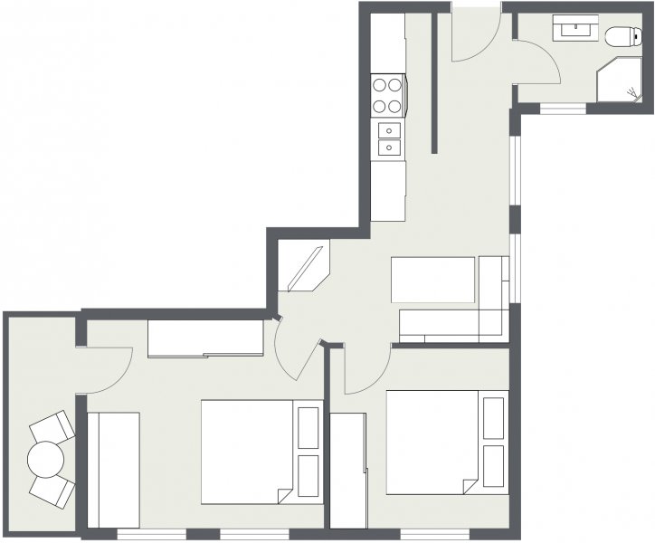 Grundriss Wohnung 1